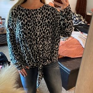 Black & white leopard tunic